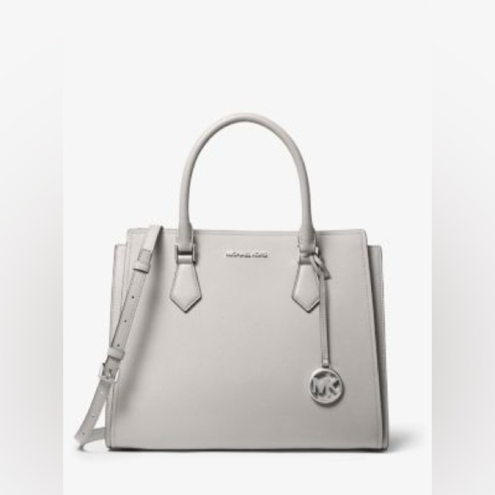 Michael Kors Gray Satchel with Structured Design and Silver Hardware - Picture 2 of 3